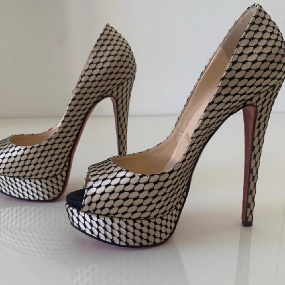 NEW! ⭐️ Christian Louboutin Lady Peep Mehari Scarpette in Nero Taglia AUTHENTIC
